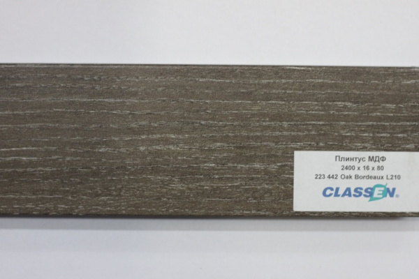 Плинтус МДФ Classen Prestige 80 мм Дуб Бордо 223 442 размер 80x16x2400